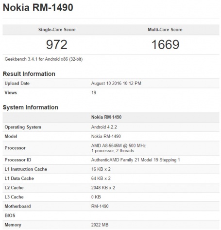Thông tin chiếc smartphone Nokia RM-149 