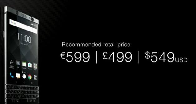 Giá bán của BlackBerry KEYone.