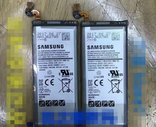 Hình ảnh pin Galaxy Note 8 rò rỉ tại Việt Nam.